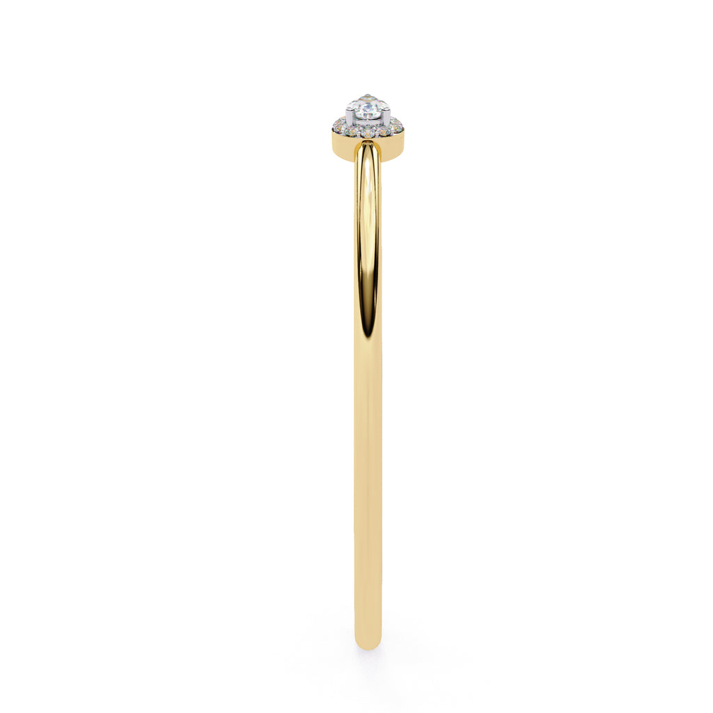 Gold pear diamond cuff bracelet