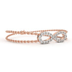 Elegant rose gold infinity diamond chain bracelet