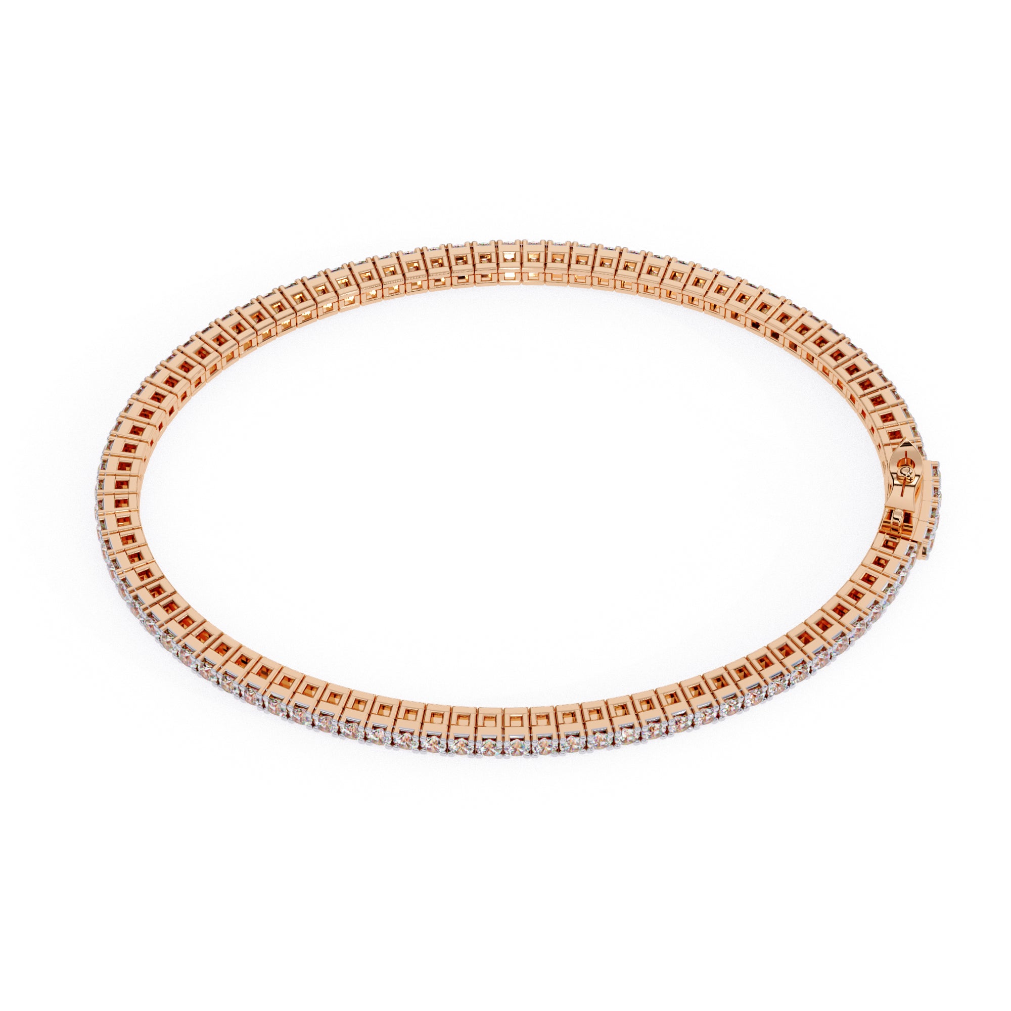 Classic rose gold lab grown diamond tennis bangle for gifting