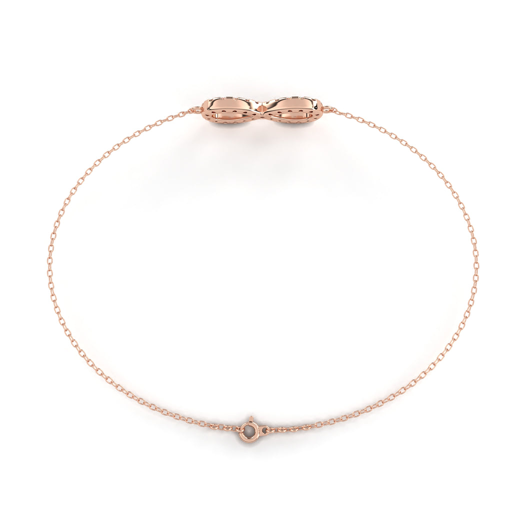 Lab grown diamond rose gold infinity bracelet