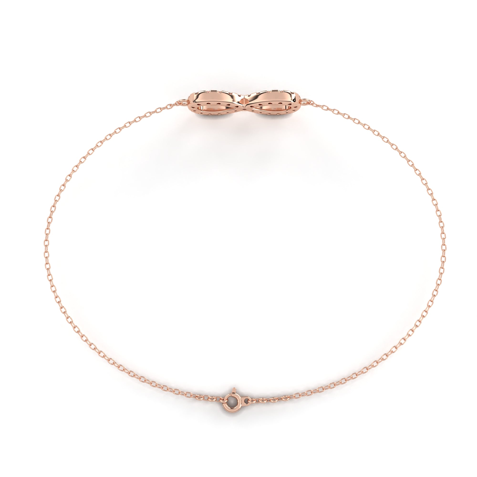 Lab grown diamond rose gold infinity bracelet