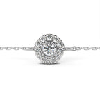 Elegant white gold diamond halo bracelet for women