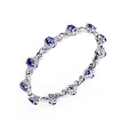 Luxury sapphire and diamond white gold tennis bracelet