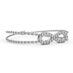 Elegant white gold infinity diamond chain bracelet