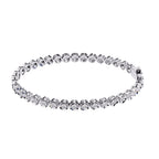 Lab grown round diamond bracelet in white gold bezel setting