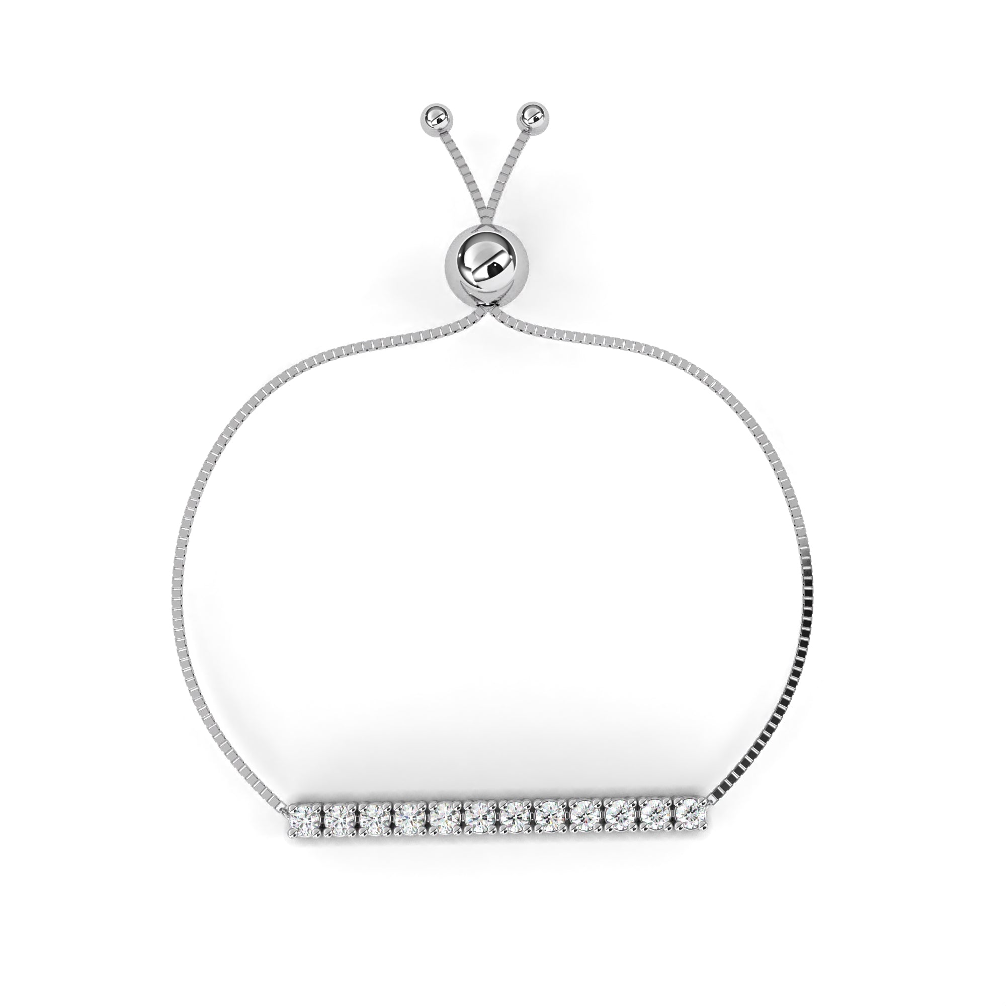 White Gold adjustable diamond bracelet for women