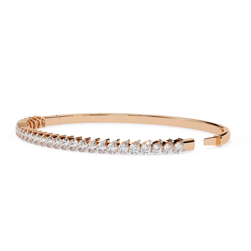 Affordable round diamond rose gold tennis bracelet for everyday wear