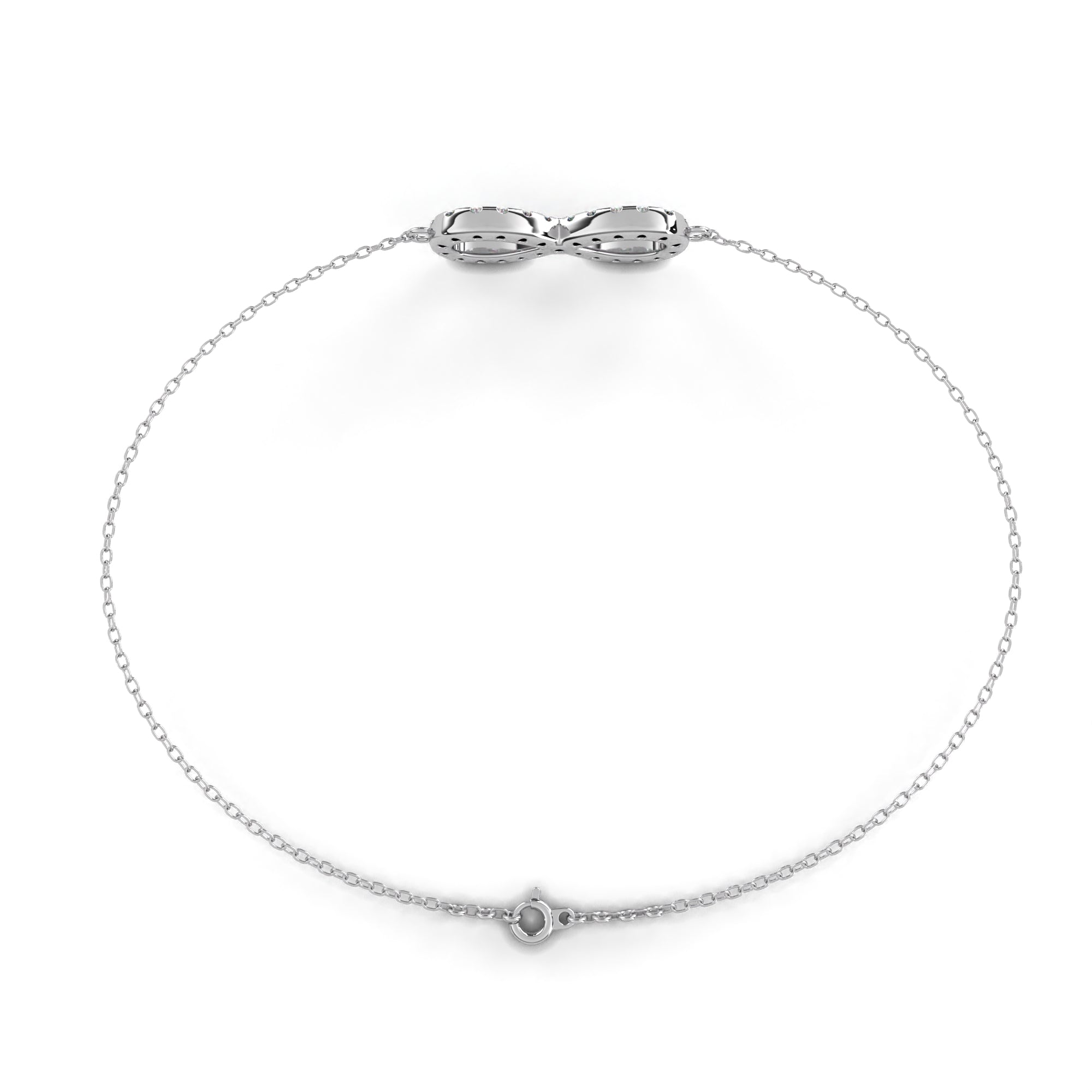 Lab grown diamond white gold infinity bracelet
