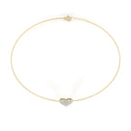 Minimal gold chain bracelet with heart diamond centerpiece