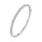 Lab grown diamond tennis bracelet with hexagon pattern in White Gold