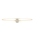 Gold diamond bracelet with halo design