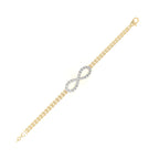 Gold double chain bracelet with infinity diamond charm