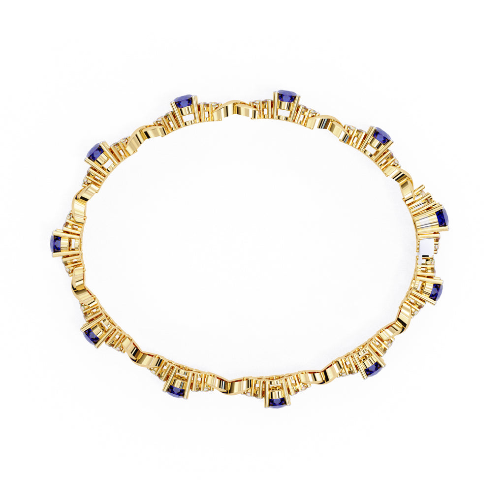 Gold bracelet with sapphires and diamonds perfect gift