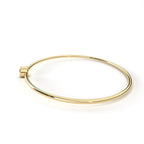 Minimalist round diamond gold bangle