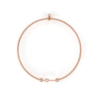 Simple rope-style rose gold bracelet with marquise diamond