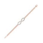 Rose Gold double chain bracelet with infinity diamond charm