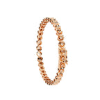Rose Gold bezel-set diamond tennis bracelet for everyday wear
