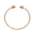Rose Gold cuff bracelet with pear-cut diamonds