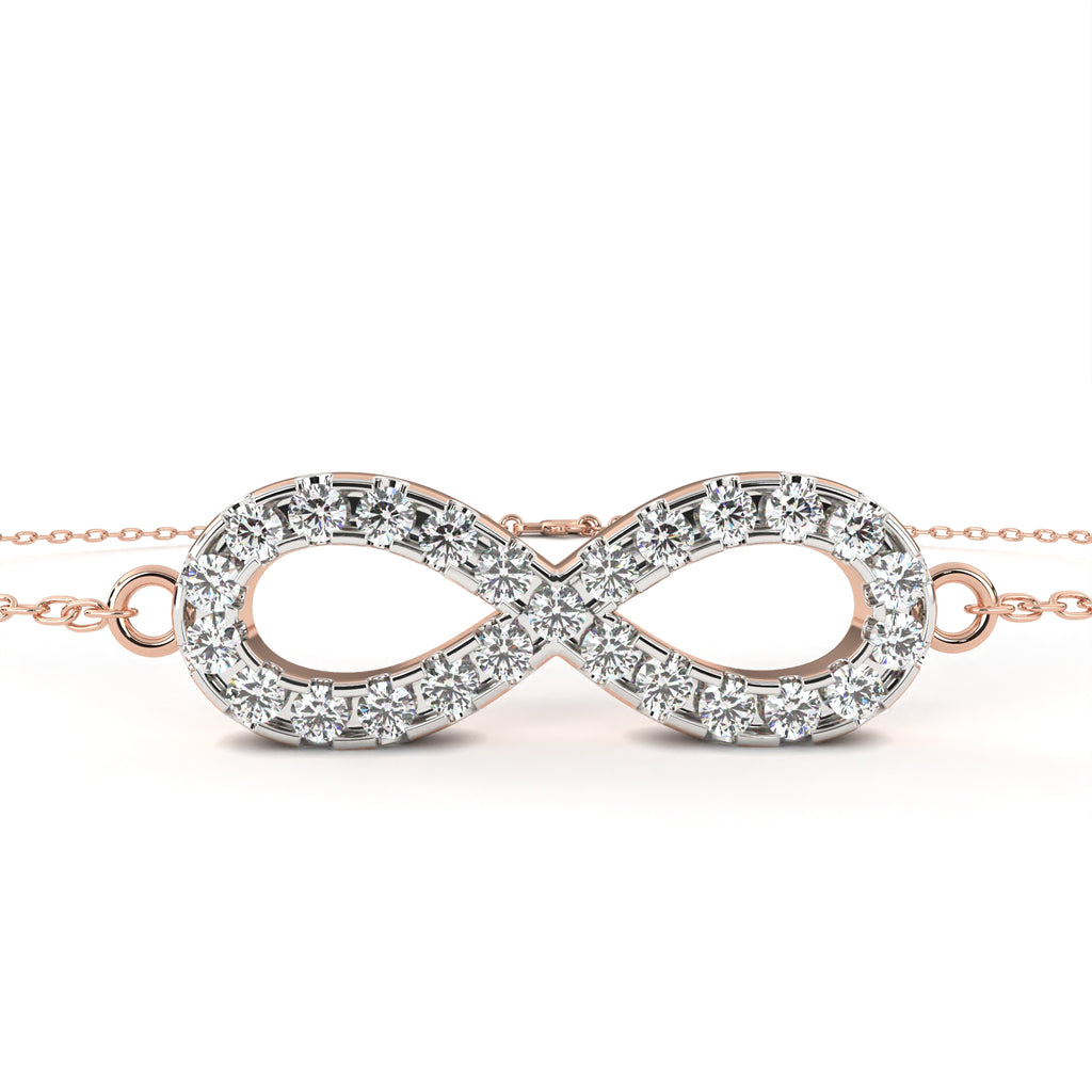 Rose Gold bracelet with diamond infinity design