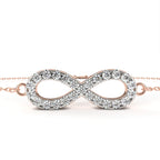 Rose Gold bracelet with diamond infinity design