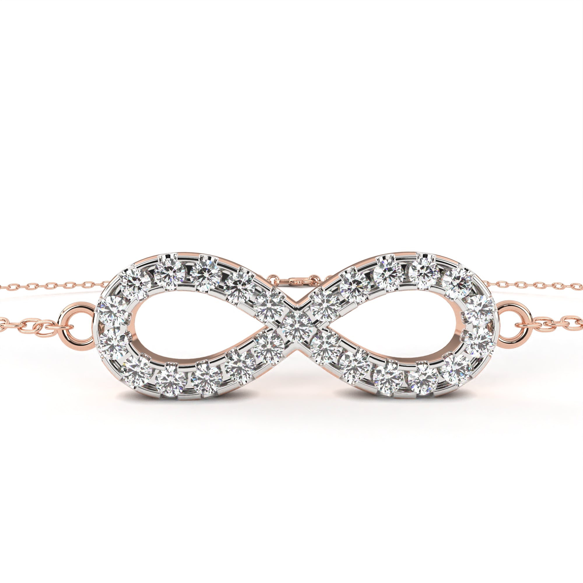 Rose Gold bracelet with diamond infinity design