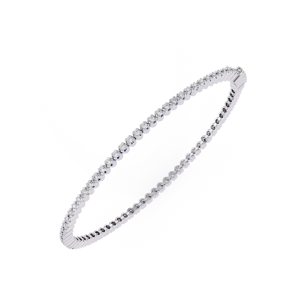 Premium Lab grown baguette diamond bracelet in white Gold