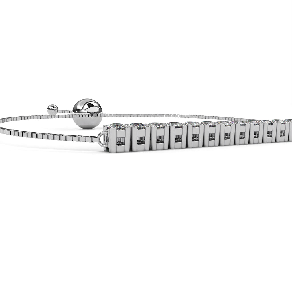 Minimal White Gold bracelet with diamonds