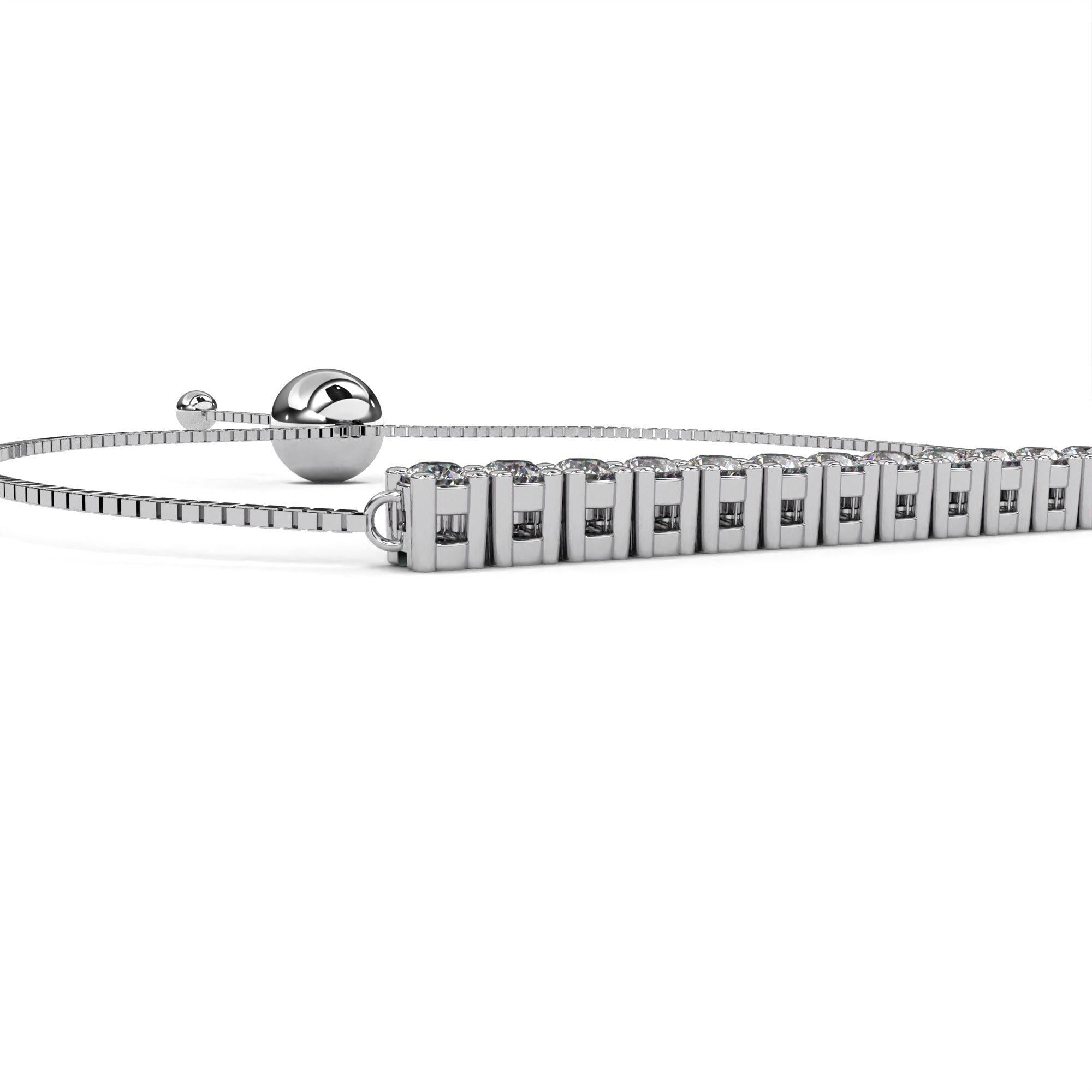 Minimal White Gold bracelet with diamonds