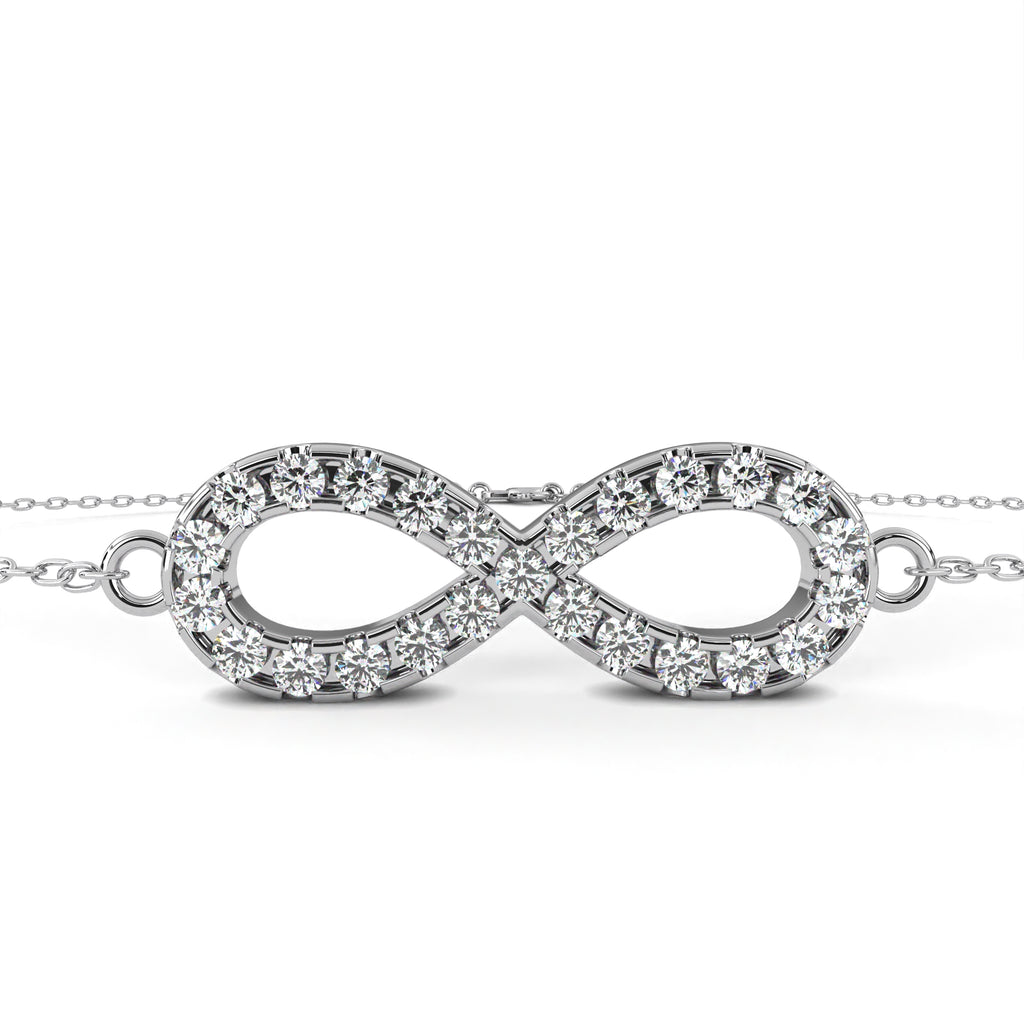 White Gold bracelet with diamond infinity design
