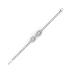 White Gold double chain bracelet with infinity diamond charm