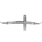 White Gold chain bracelet with sparkling diamond cross