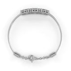White Gold bracelet with round diamonds and princess cut diamonds