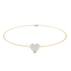 Heart-shaped diamond bracelet with dainty gold chain