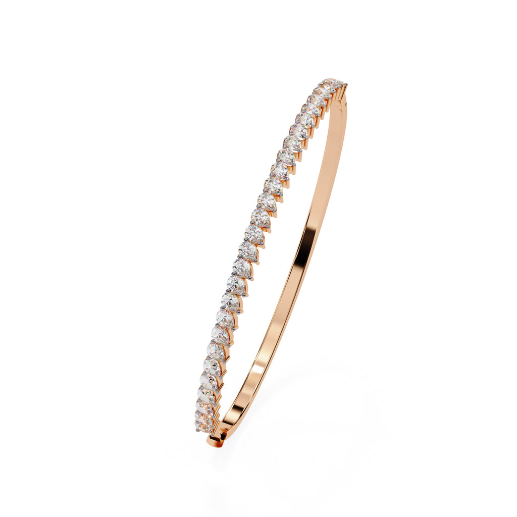 Luxury rose gold tennis bracelet with round diamonds