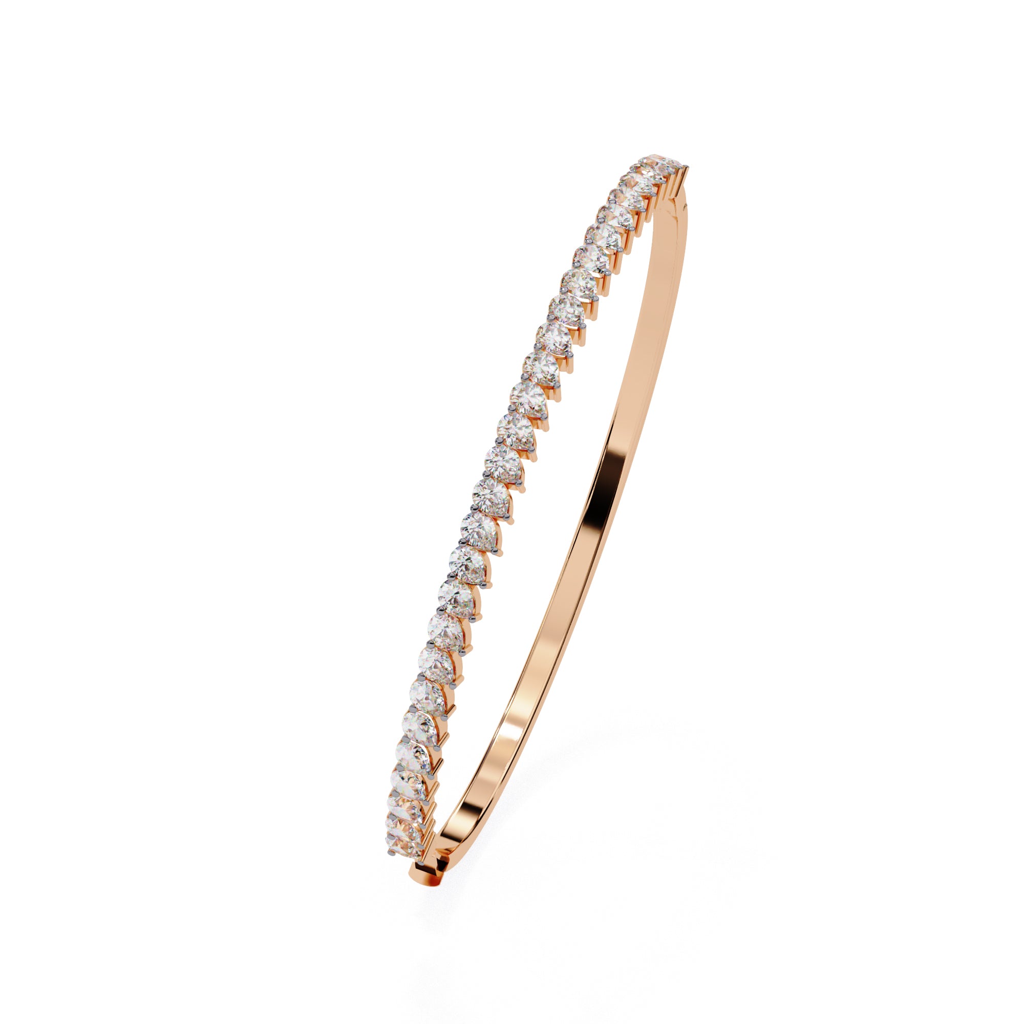Luxury rose gold tennis bracelet with round diamonds