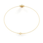 Gold chain bracelet with round diamond