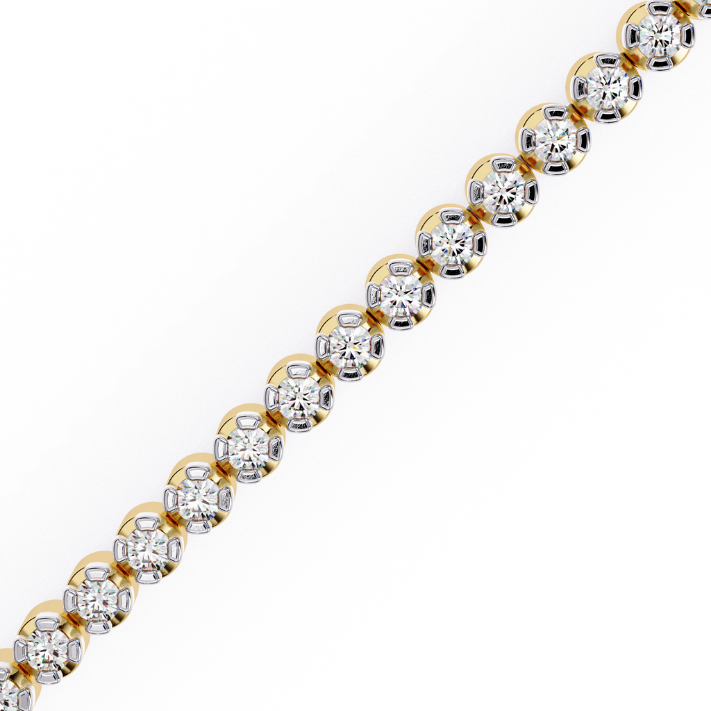 Gold baguette diamond tennis bracelet