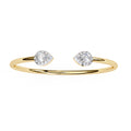 Pear-shaped diamond open cuff bracelet in gold