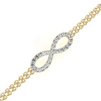 Dainty infinity pattern diamond bracelet in gold