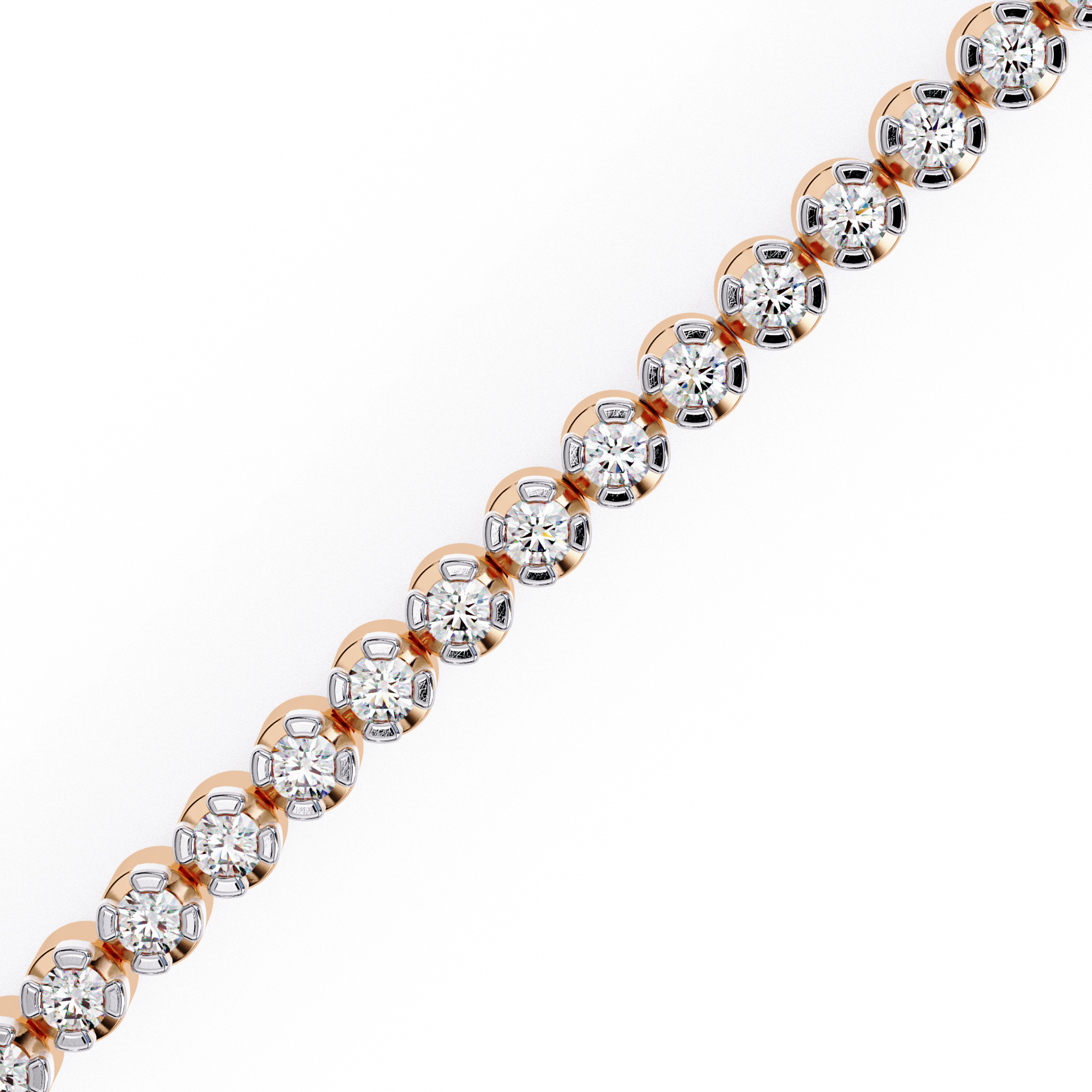 Rose Gold baguette diamond tennis bracelet