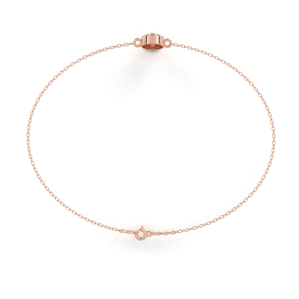 Rose Gold chain bracelet with round diamond