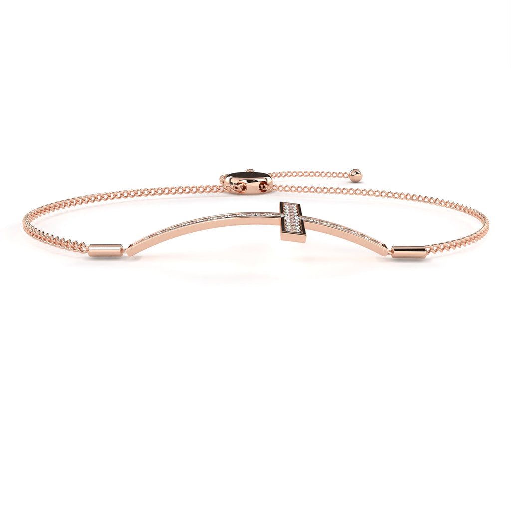 Rose Gold bracelet with a diamond cross
