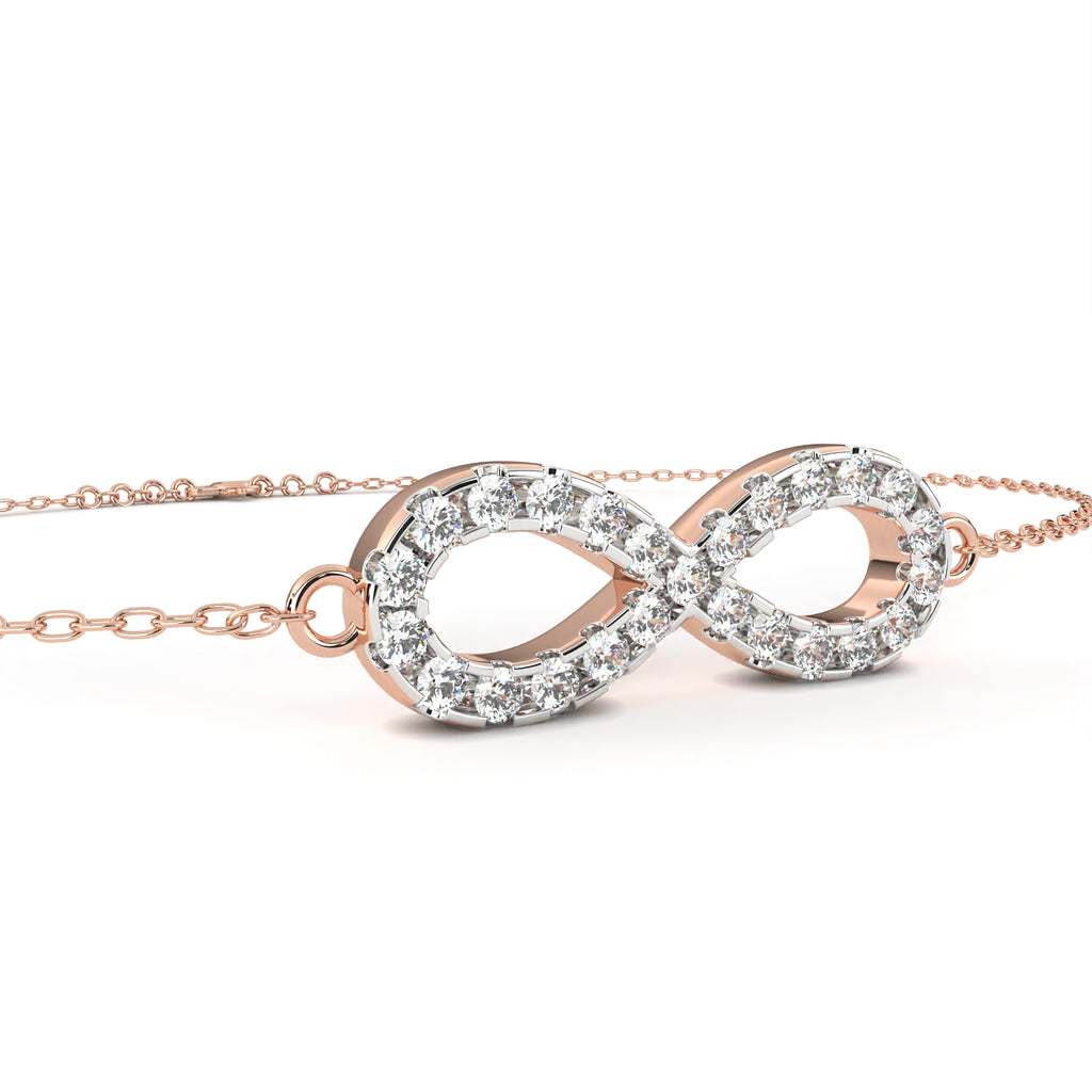Infinity diamond bracelet in Rose Gold