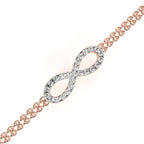 Dainty infinity pattern diamond bracelet in Rose Gold