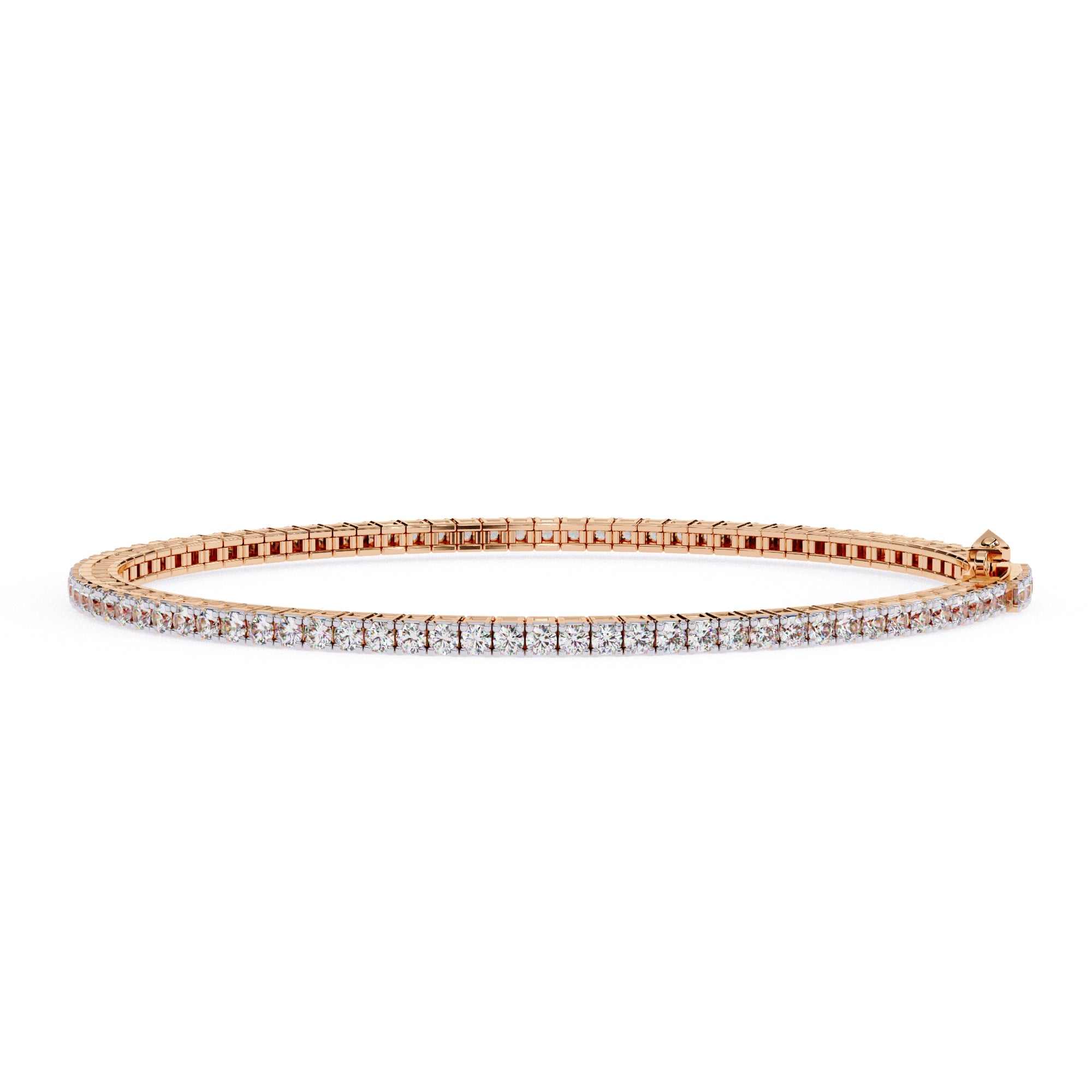 Rose Gold diamond tennis bangle for women