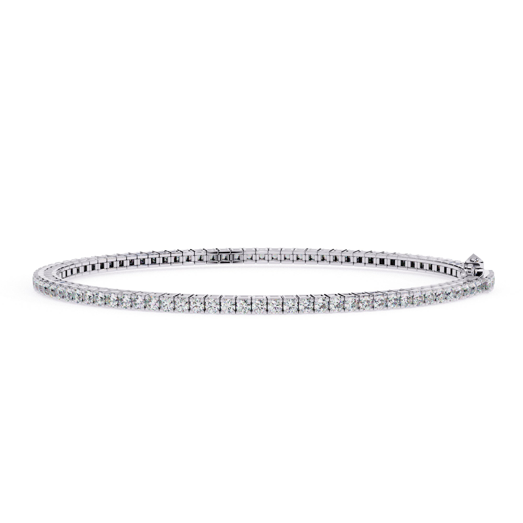 Classic white gold lab grown diamond tennis bangle for gifting