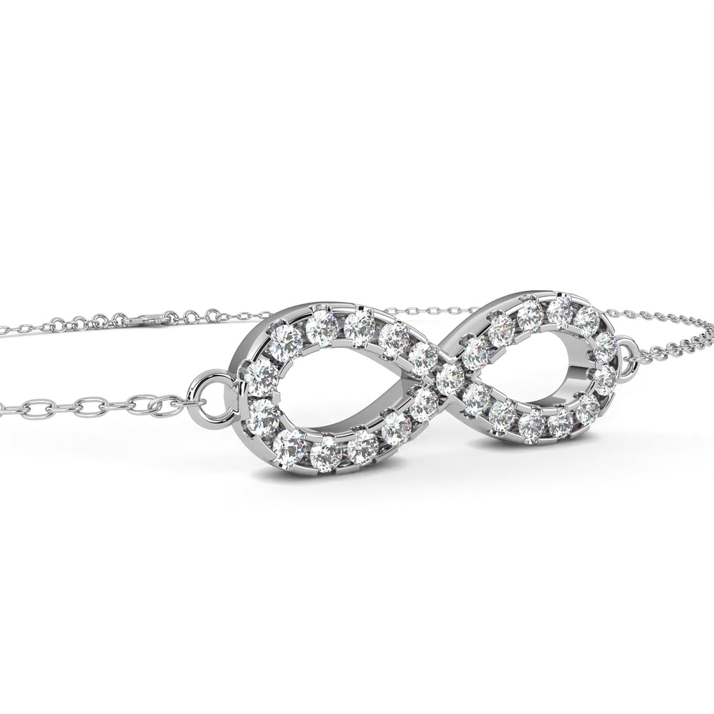 Infinity diamond bracelet in White Gold