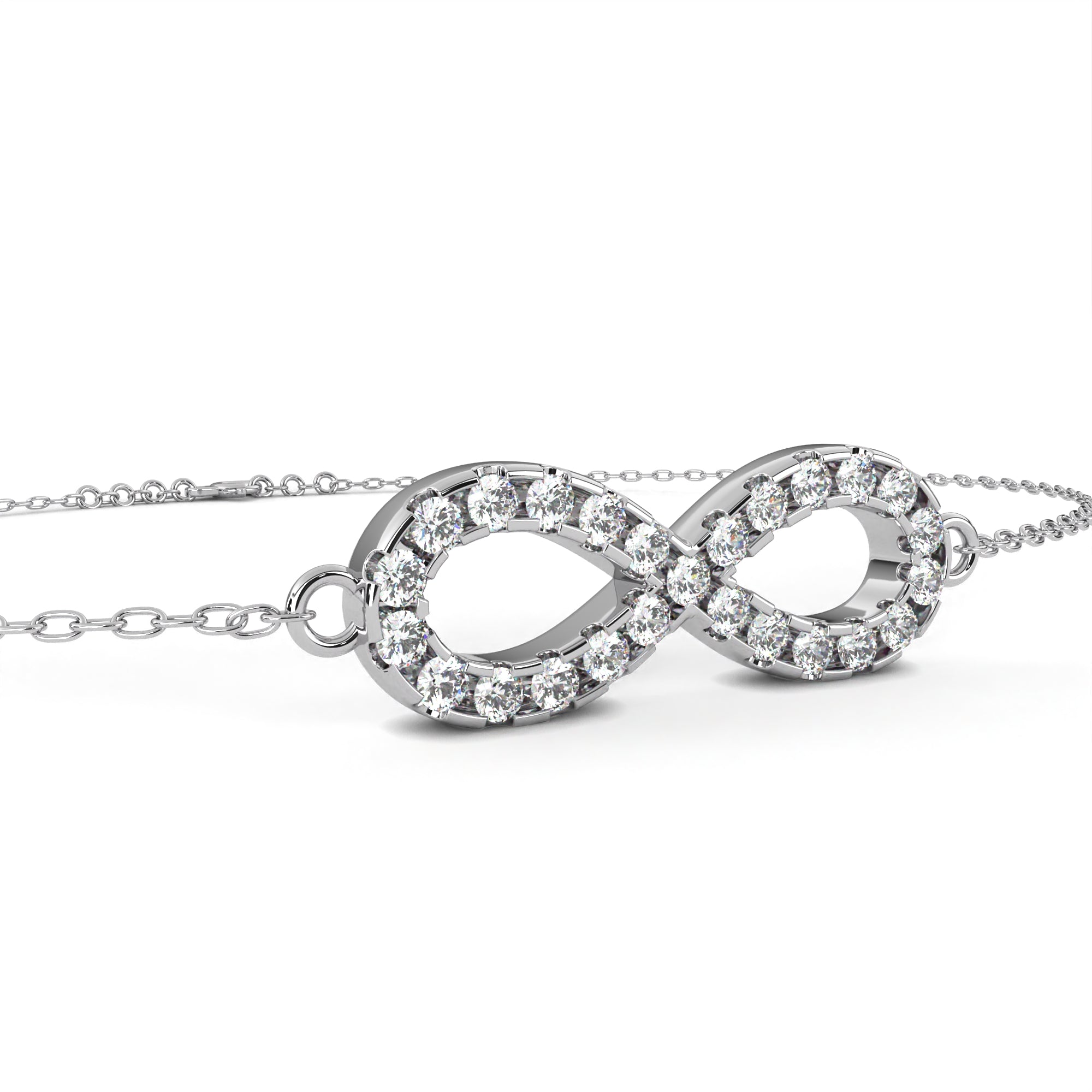 Infinity diamond bracelet in White Gold