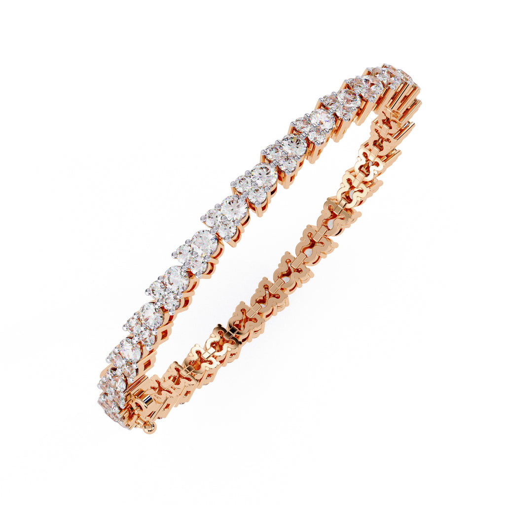 Rose Gold tennis bracelet with round diamonds