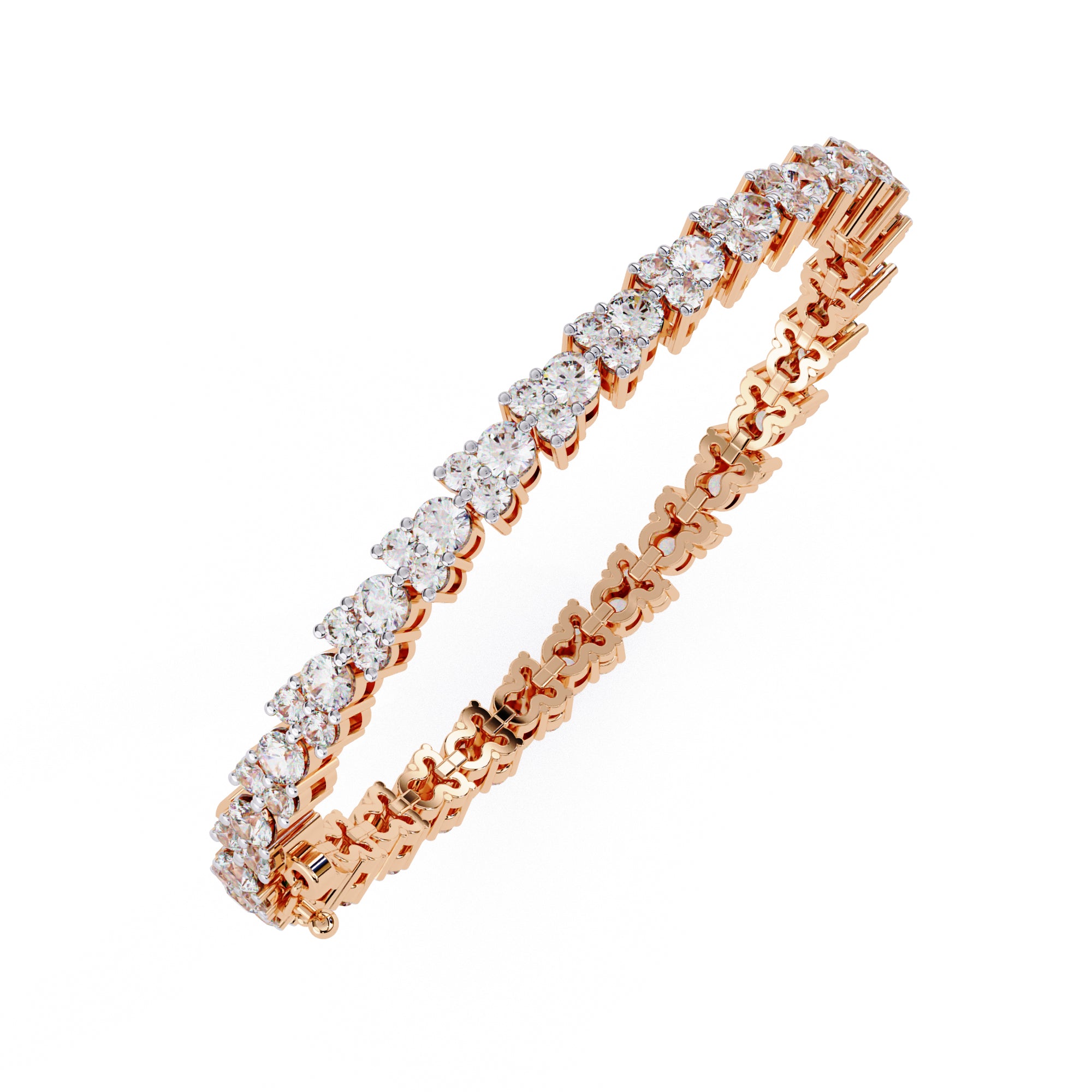 Rose Gold tennis bracelet with round diamonds